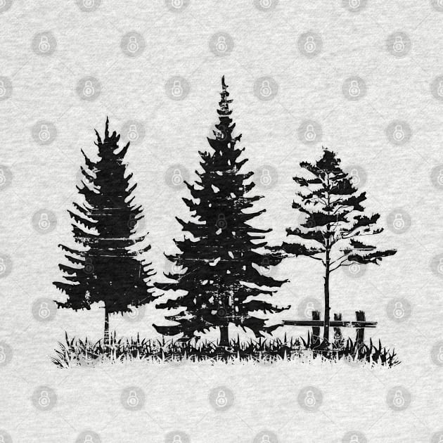 Retro Distressed Pine Tree/ Pine Tree Lovers/ Forest Hoodies/ Mountains Sweater/ Mountains/ Hiking Vintage Gift/ Nature Lover/ Outdoors Tee/ Adventure by UranusArts